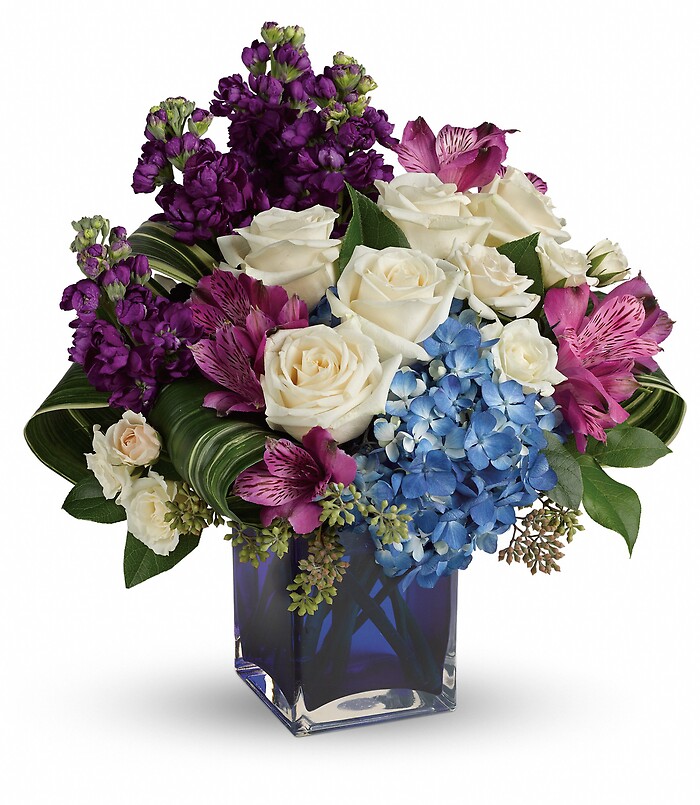 Portrait in Purple Bouquet