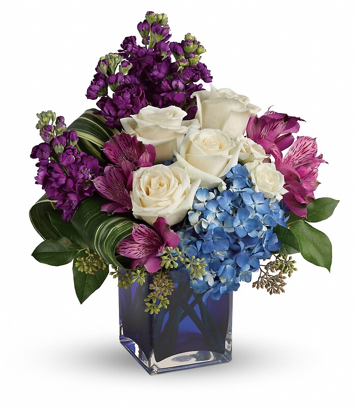 Portrait in Purple Bouquet