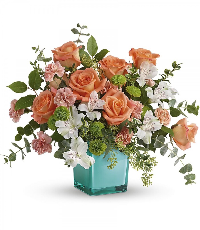 Sunset Splash Bouquet  *In Silver Cube*