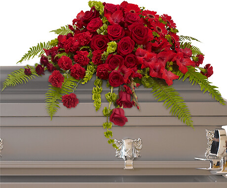 Red Rose Sanctuary Half Casket Spray