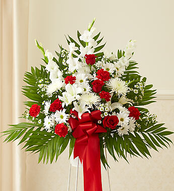 Heartfelt Sympathies Red &amp; White Traditional Basket