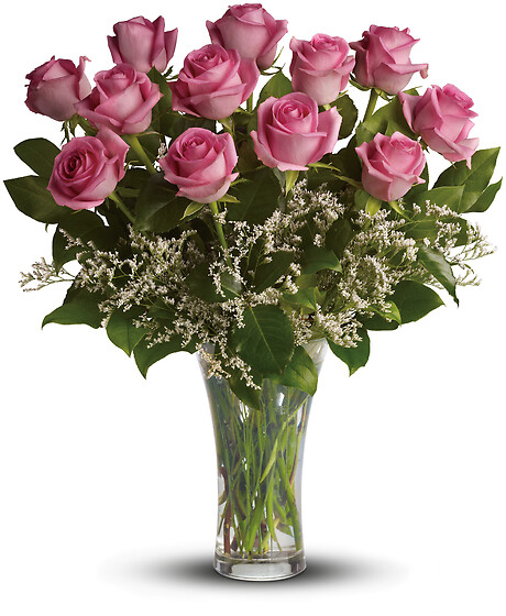 Make Me Blush -12 Long Stemmed Pink Roses