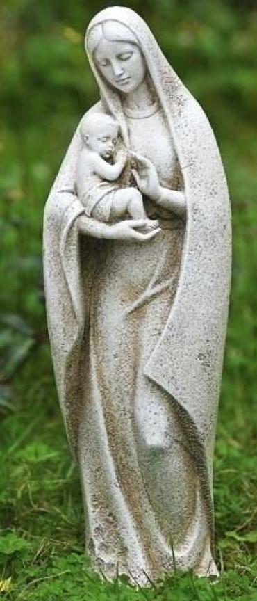 Madonna With Child Garden Statue, Mother And Child Garden Statue