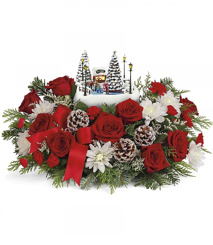 Thomas Kinkade\'s Skate Holiday Bouquet  ** SALE**